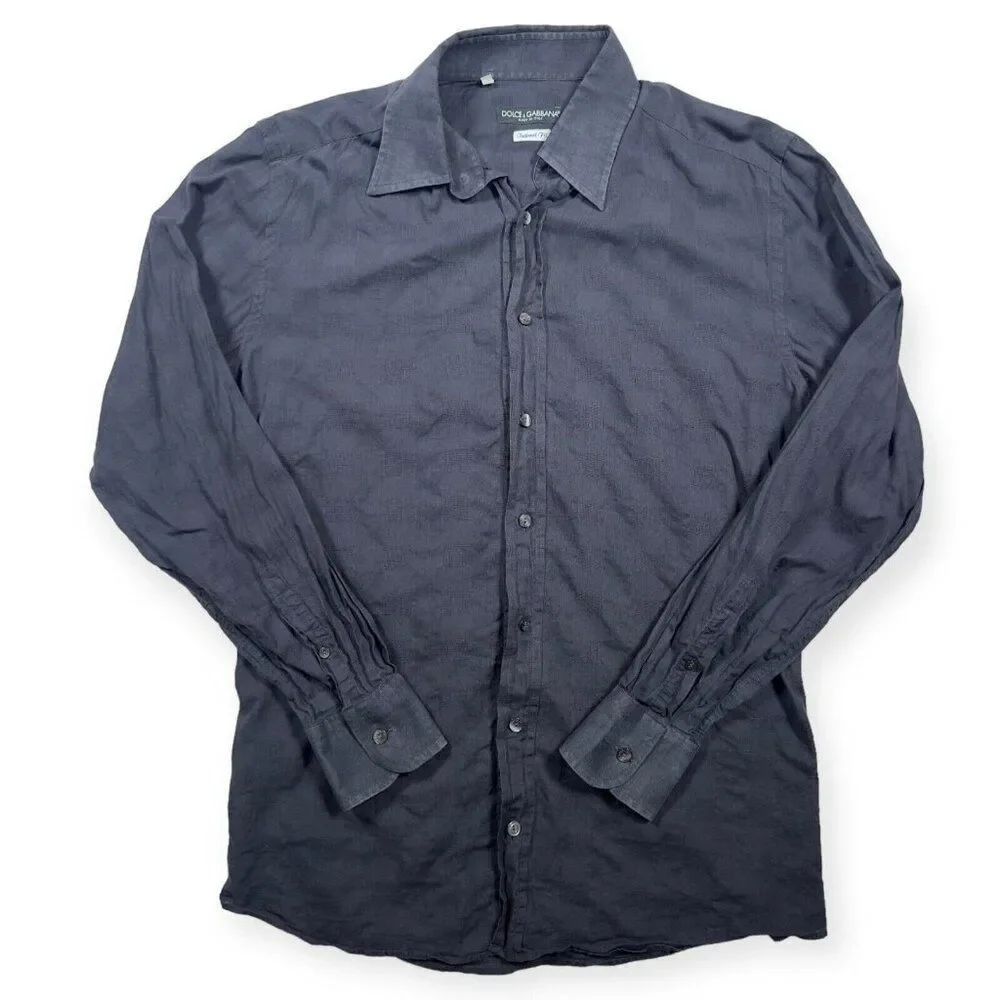 Dolce and Gabbana Black Tailored Fit button down 15.5/40